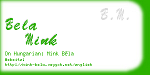 bela mink business card